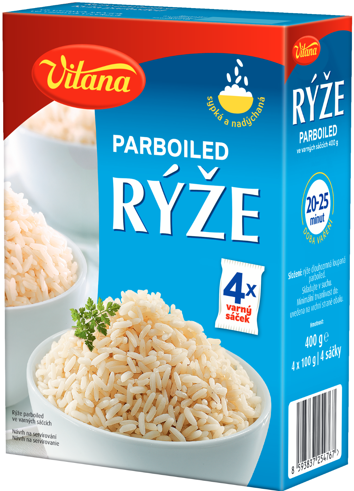 Ryža lúpaná Parboiled vo var. vreckách 400g