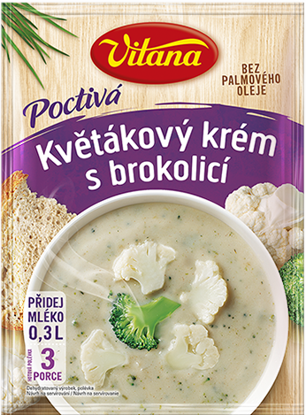 Krémová polievka karfiolová s brokolicou