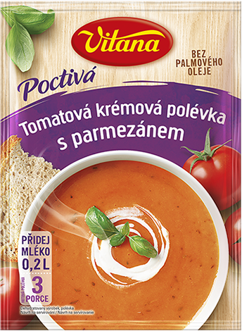 Krémová polievka rajčinová s parmezánom