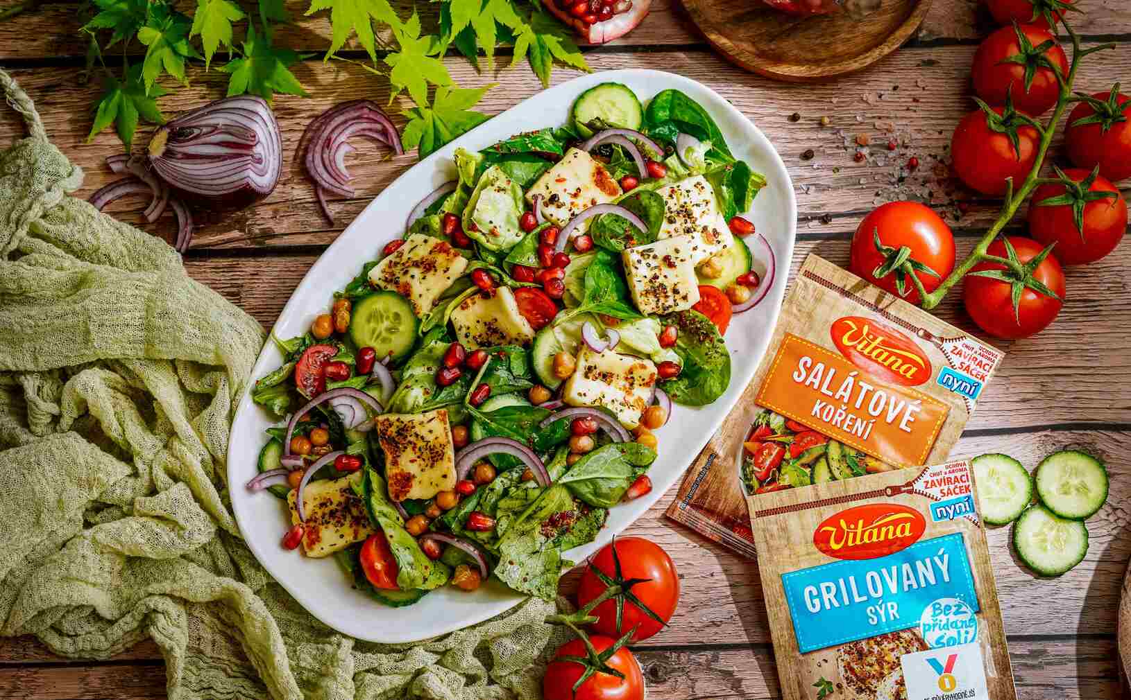 Recept: Šalát s grilovaným halloumi