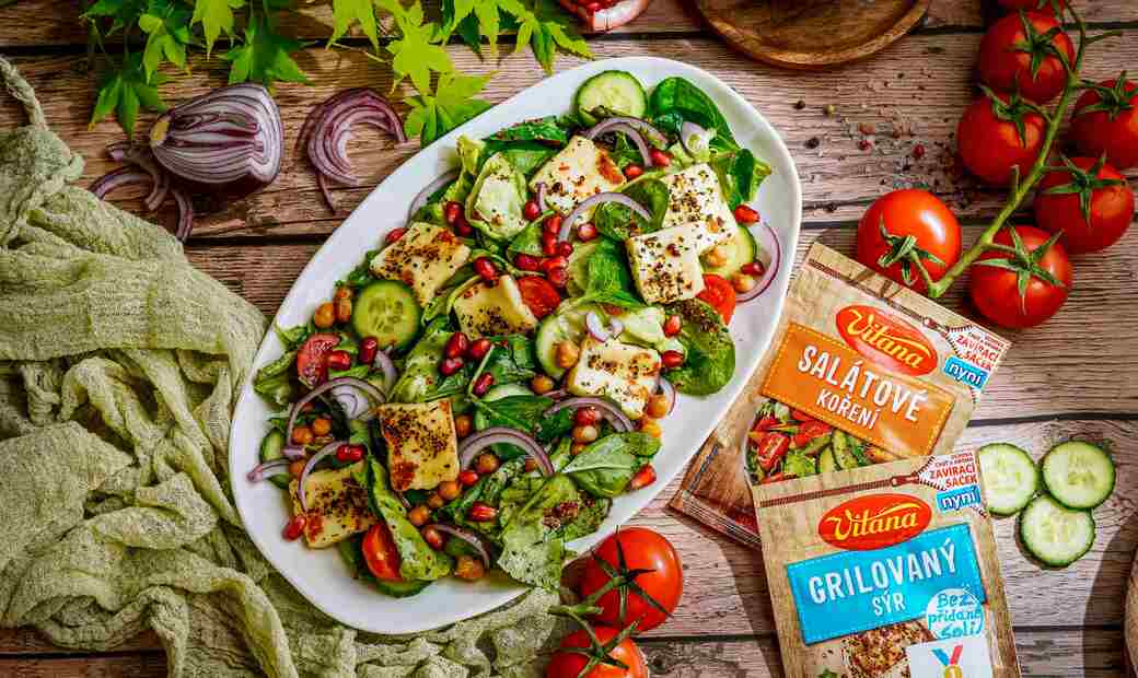 Recept: Šalát s grilovaným halloumi