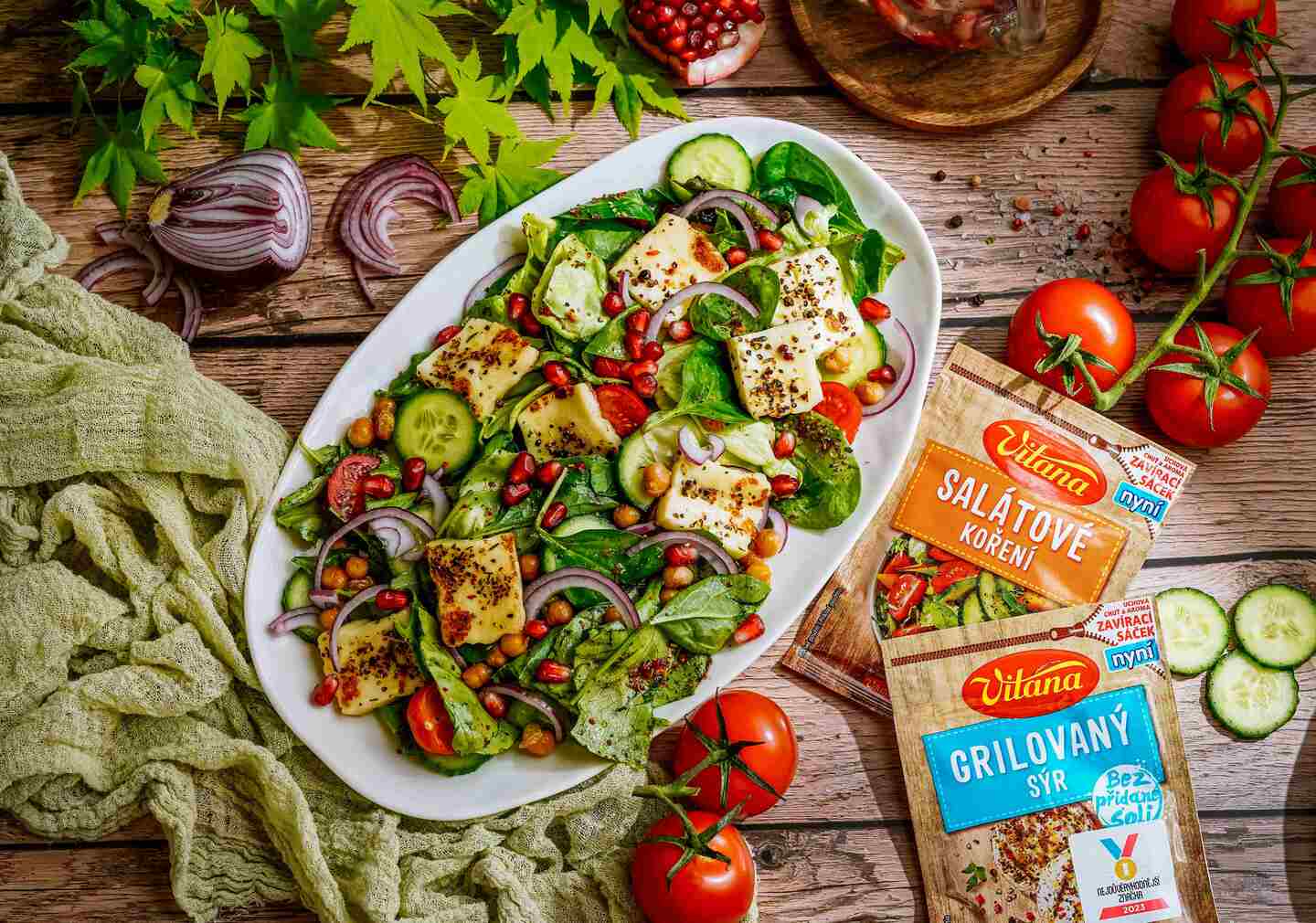 Recept: Šalát s grilovaným halloumi