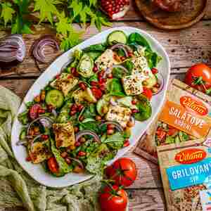 Recept: Šalát s grilovaným halloumi