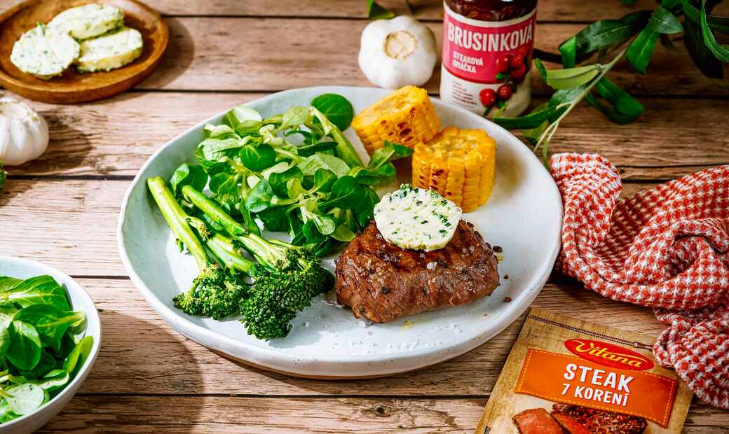 Recepty: Grilovaný steak s bylinkovým maslom